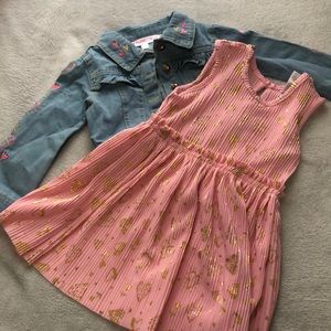 Dress with denim jacket